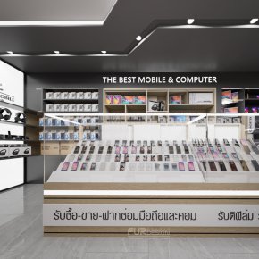 ออกแบบ ผลิต และติดตั้งร้าน : ร้าน The Best Mobile & Computer Shop กทม.